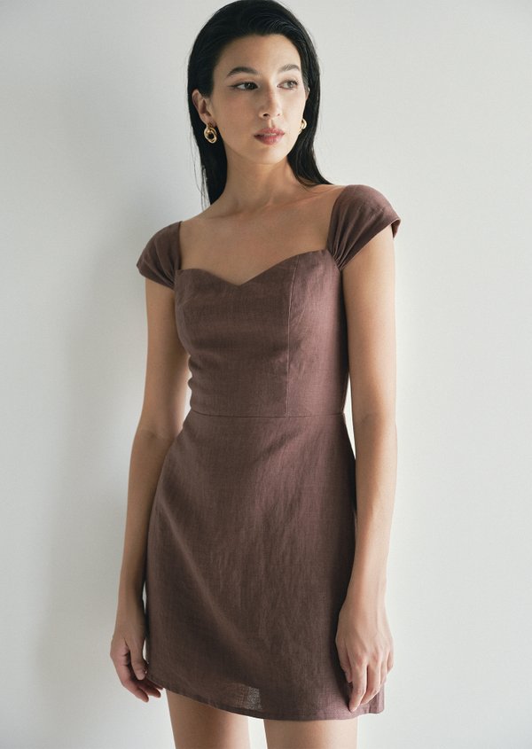 Joanne Mini Dress - Coffee
