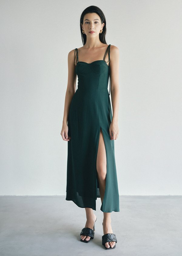 Kourtney Midi Dress - Emerald Green | Caramel Monster