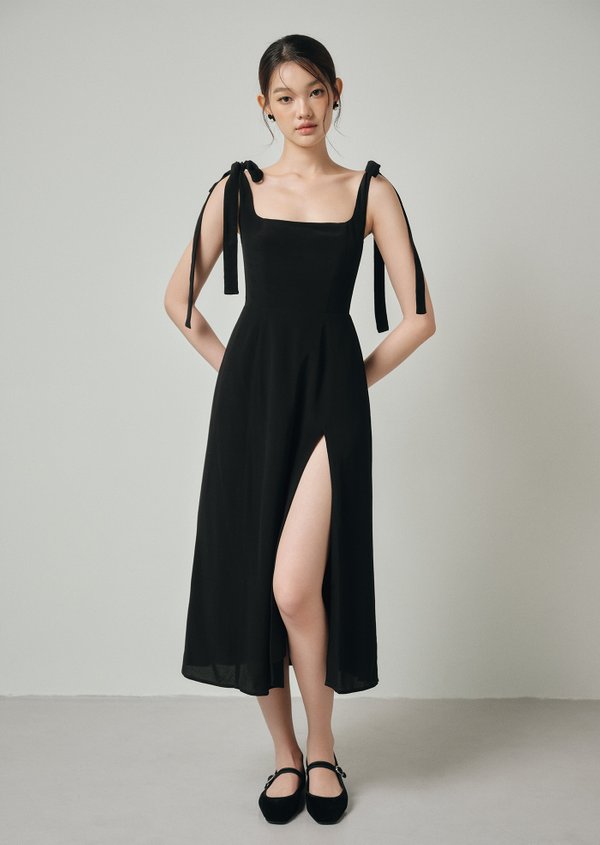 Cassie Midi Dress - Black