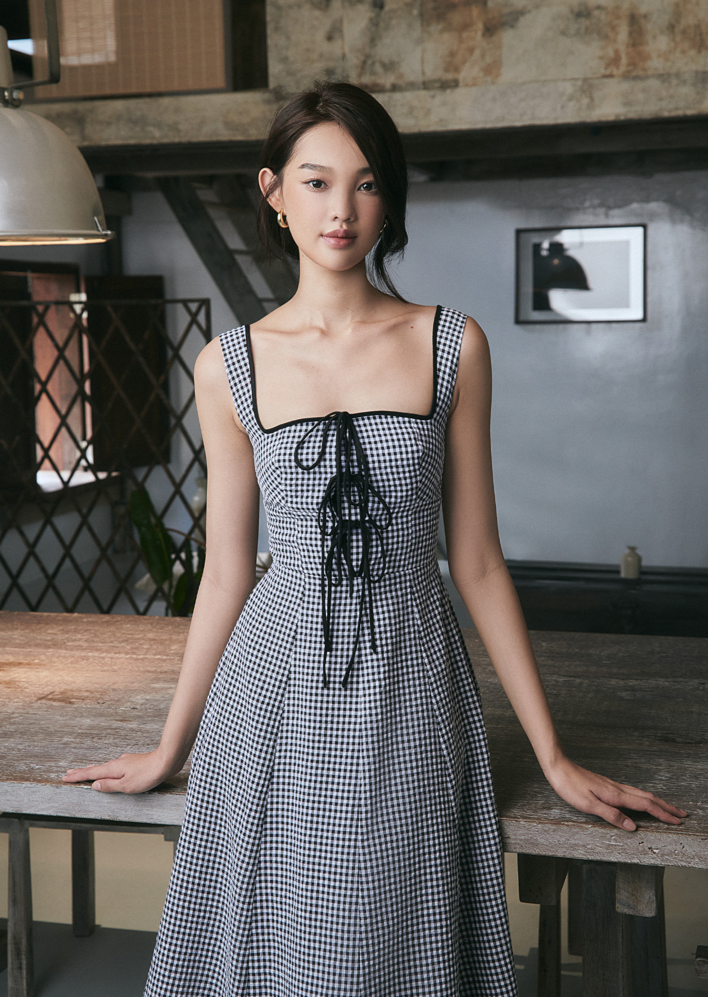 Juliette - High Neck Lace Midi Dress