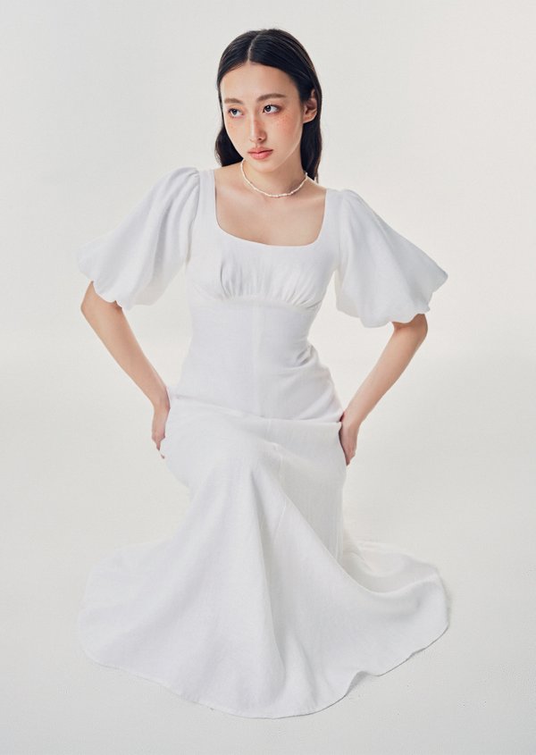Poppy Midaxi Dress - White Poppy Midaxi Dress - White