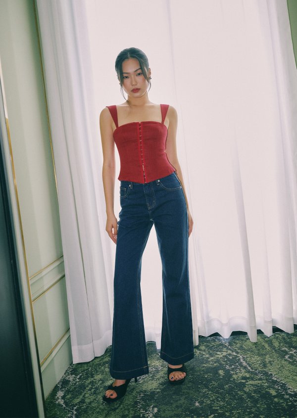 Mikayla Flare Jeans - Dark Indigo