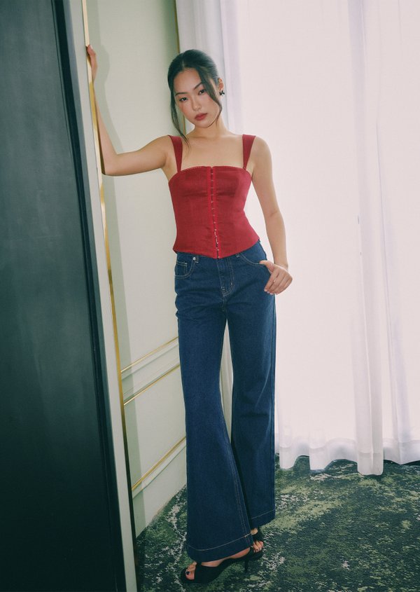 Mikayla Flare Jeans - Dark Indigo