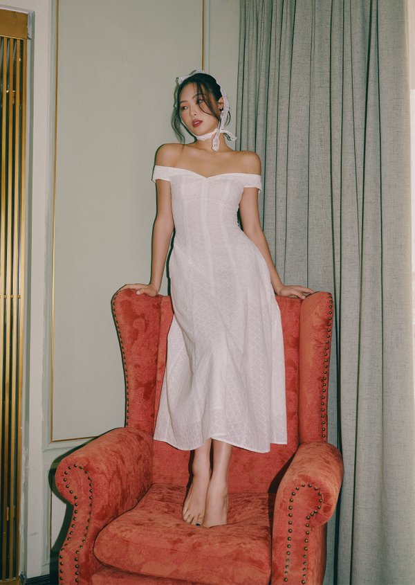 Rouge Midi Dress - White