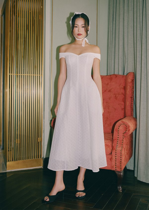 Rouge Midi Dress - White