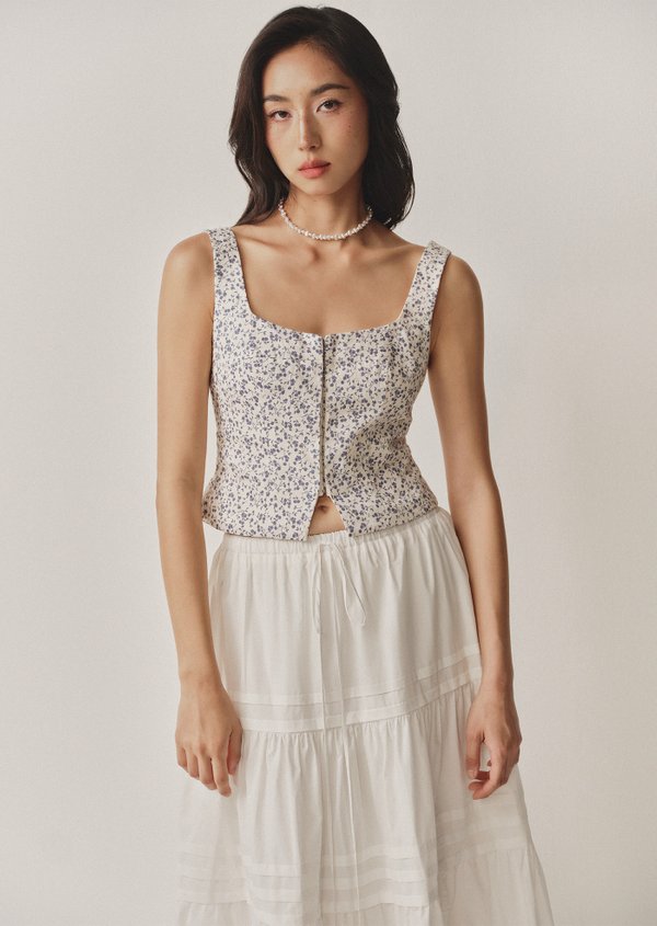 Allium Midi Skirt - White | Caramel Monster