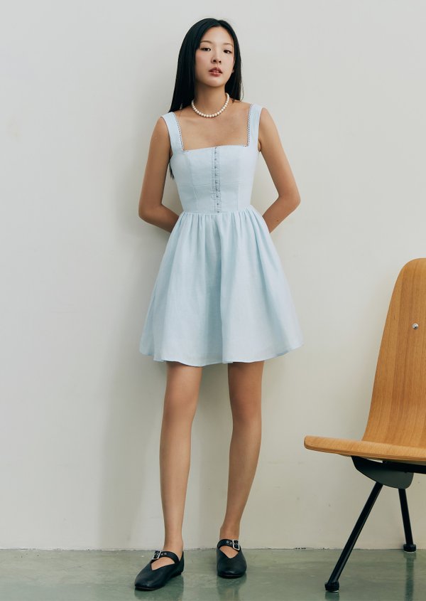 Julian Mini Dress - Baby Blue