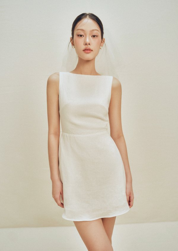Pearl Mini Dress - White