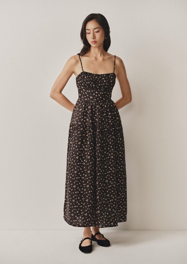 Eleanor Maxi Dress - Midnight Daffodil