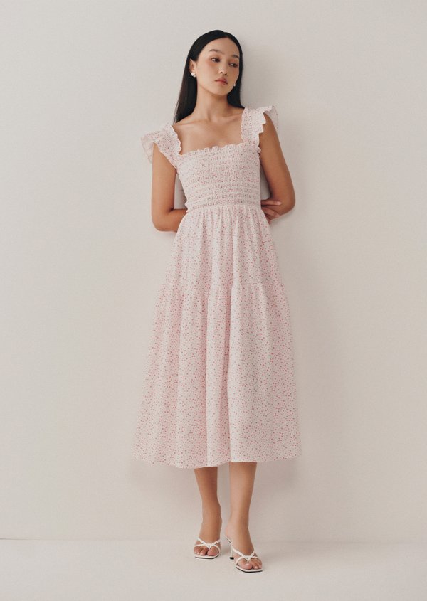 Hilton Midi Dress - Flowermarket In Daylight