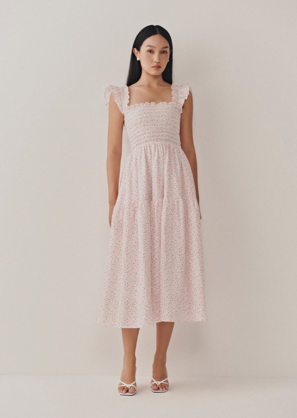 Hilton Midi Dress - Flowermarket In Daylight