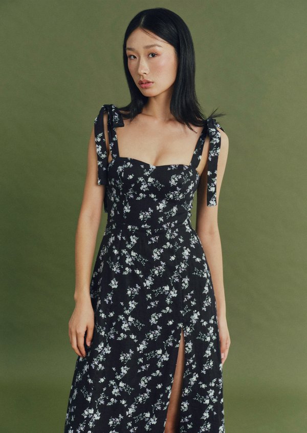 Jessy Midi Dress - Obsidian