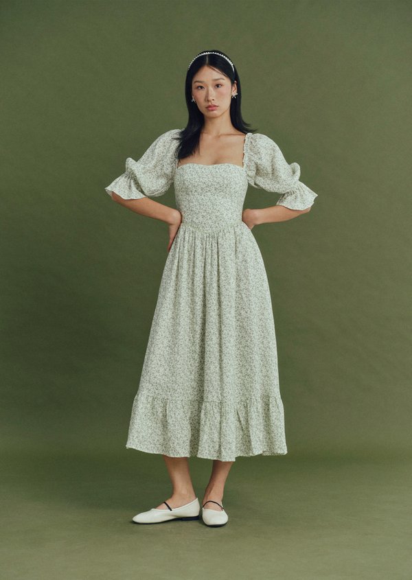 Rochelle Midaxi Dress - Wild Prune In Sage