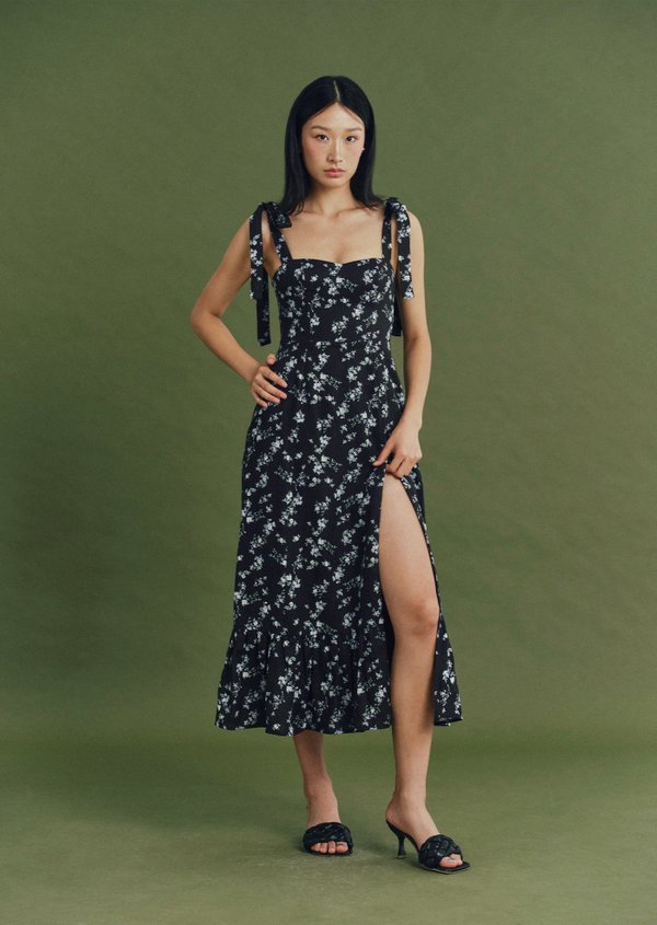 Jessy Midi Dress - Obsidian