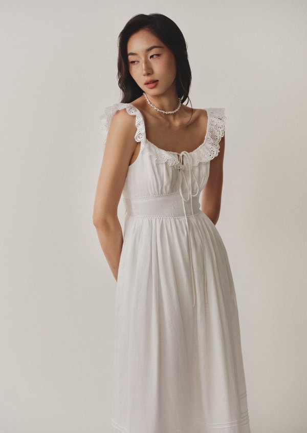Lucinda Midi Dress - White Lucinda Midi Dress - White