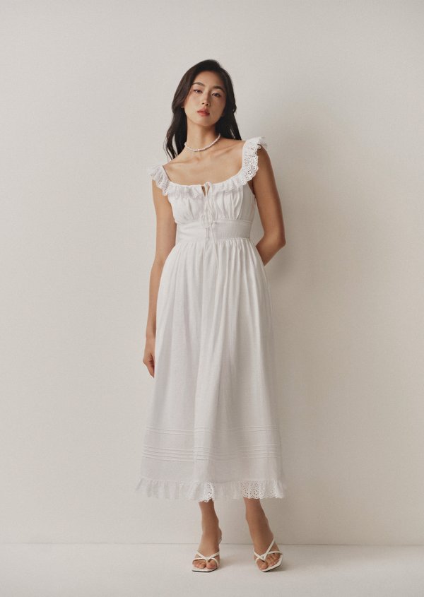 Lucinda Midi Dress - White Lucinda Midi Dress - White