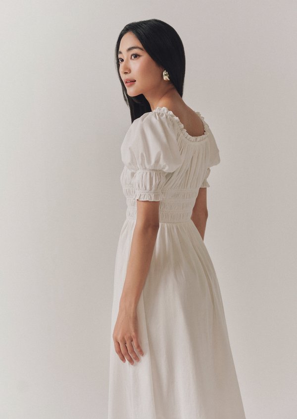 April Midaxi Dress - White