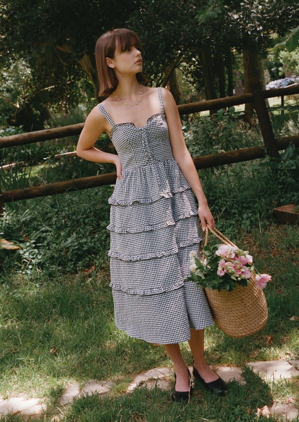 Madison Midi Dress - Checked