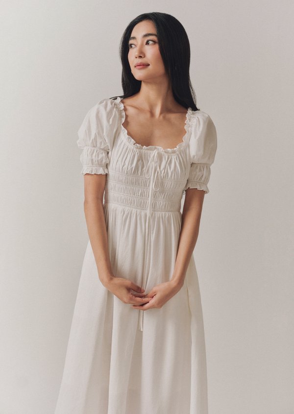 April Midaxi Dress - White