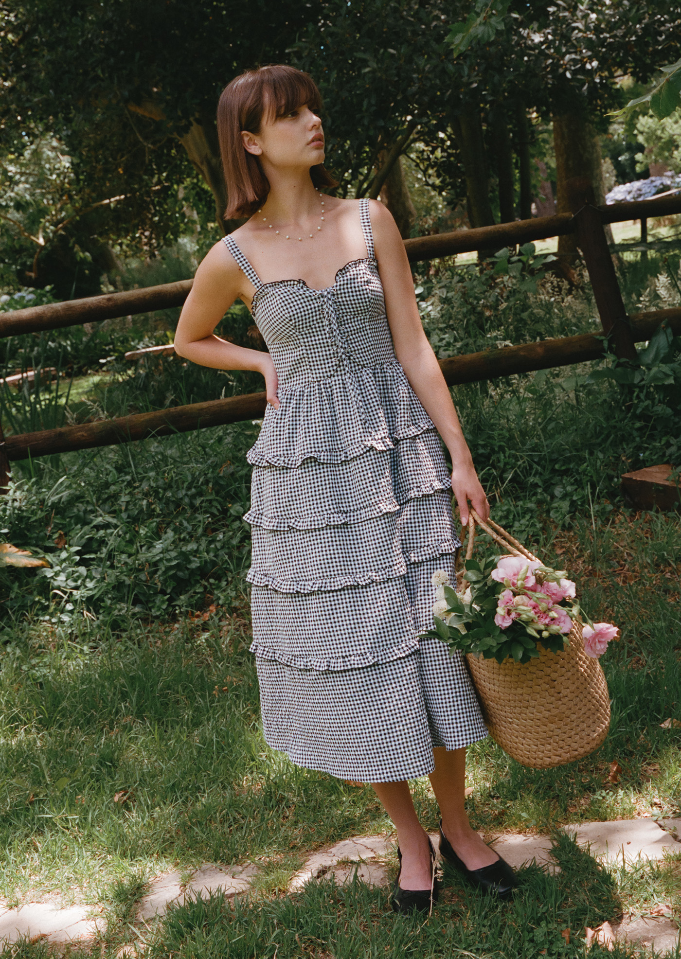 Madison Midi Dress - Checked | Caramel Monster