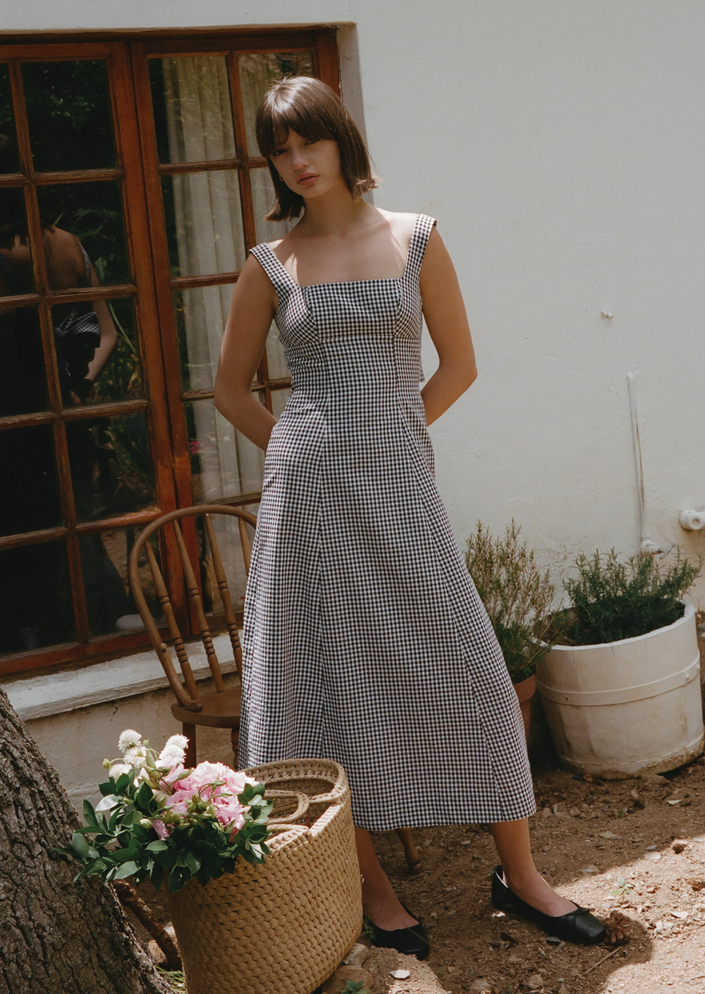 Esme Midaxi Dress - Checked | Caramel Monster