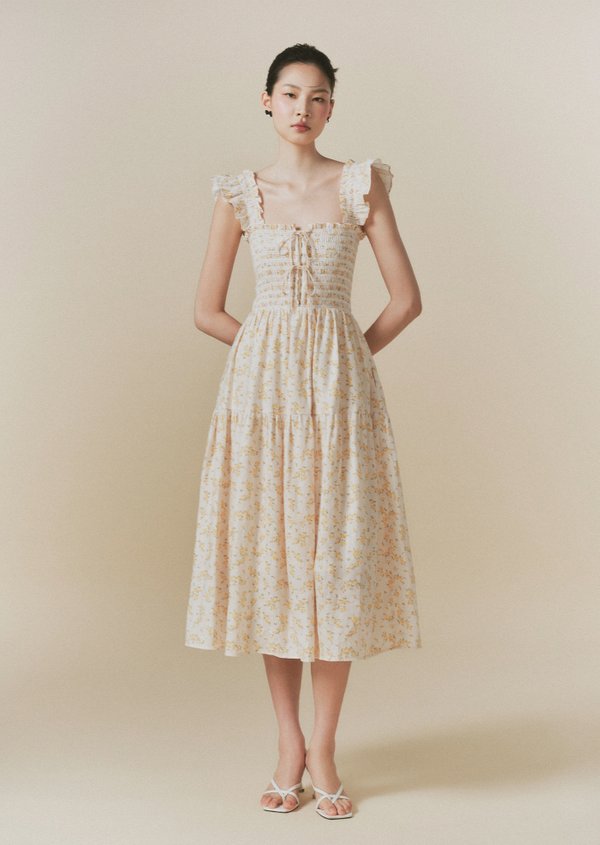 Hilton Midi Dress - Gold Crest Hilton Midi Dress - Gold Crest