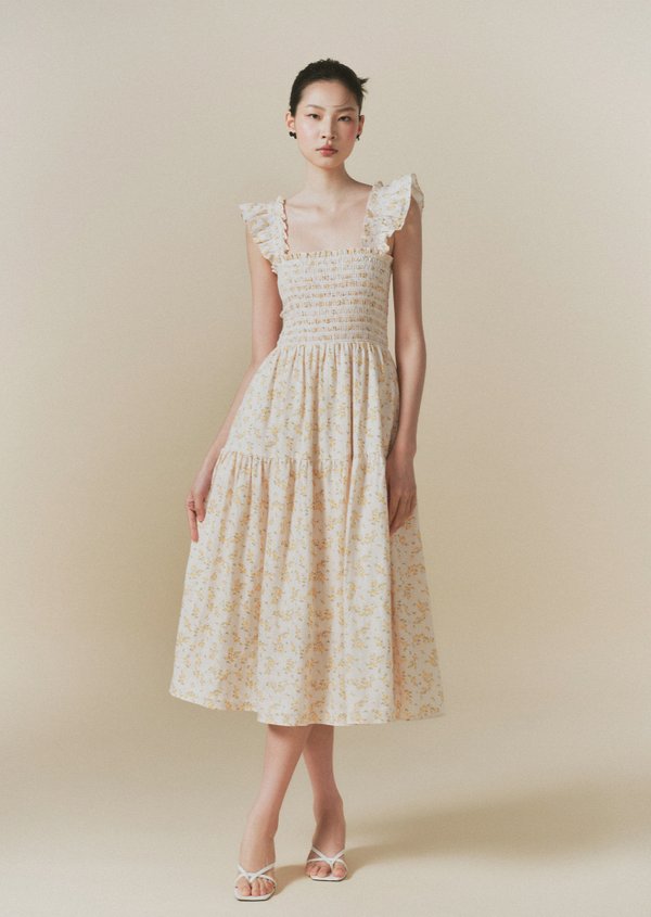 Hilton Midi Dress - Gold Crest Hilton Midi Dress - Gold Crest