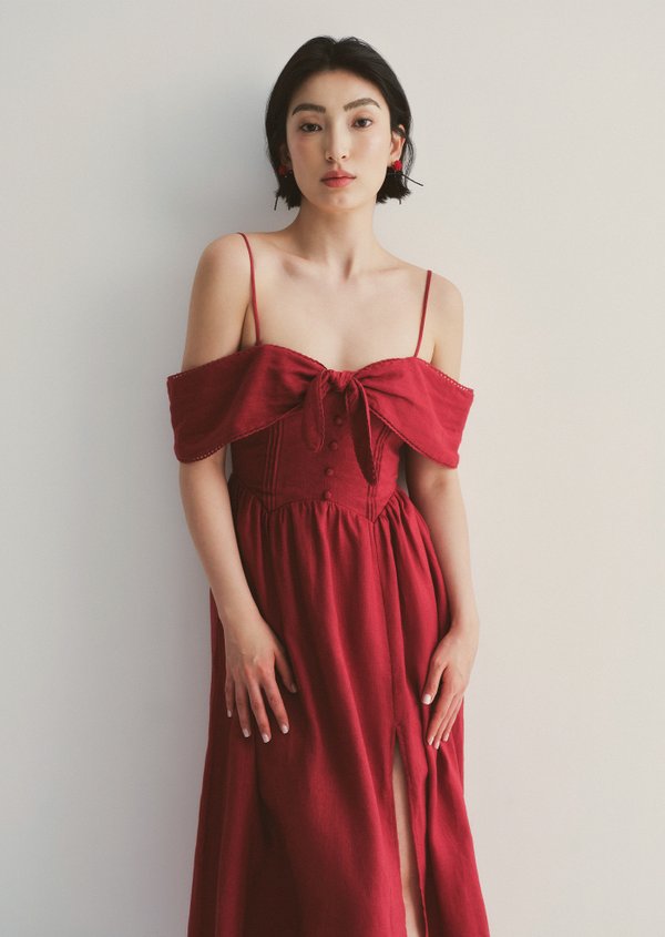 Brea Midi Dress - Burgundy Brea Midi Dress - Burgundy