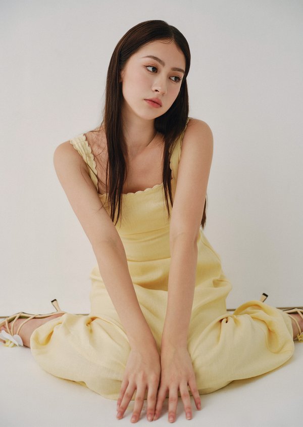 Amandie Midaxi Dress - Pale Yellow