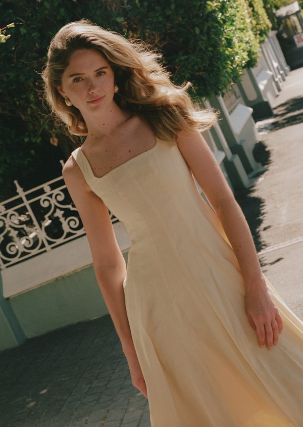 Nadia Midaxi Dress - Pale Yellow