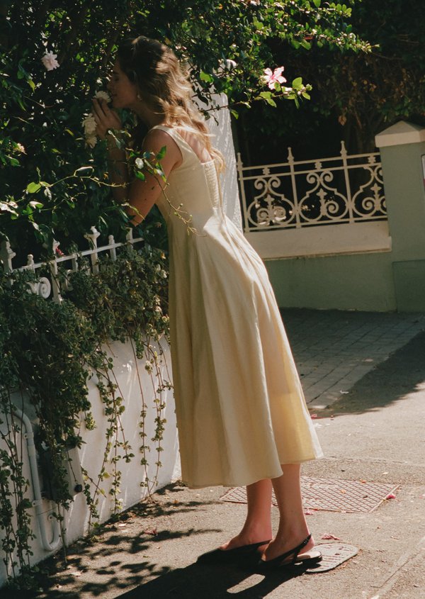 Nadia Midaxi Dress - Pale Yellow
