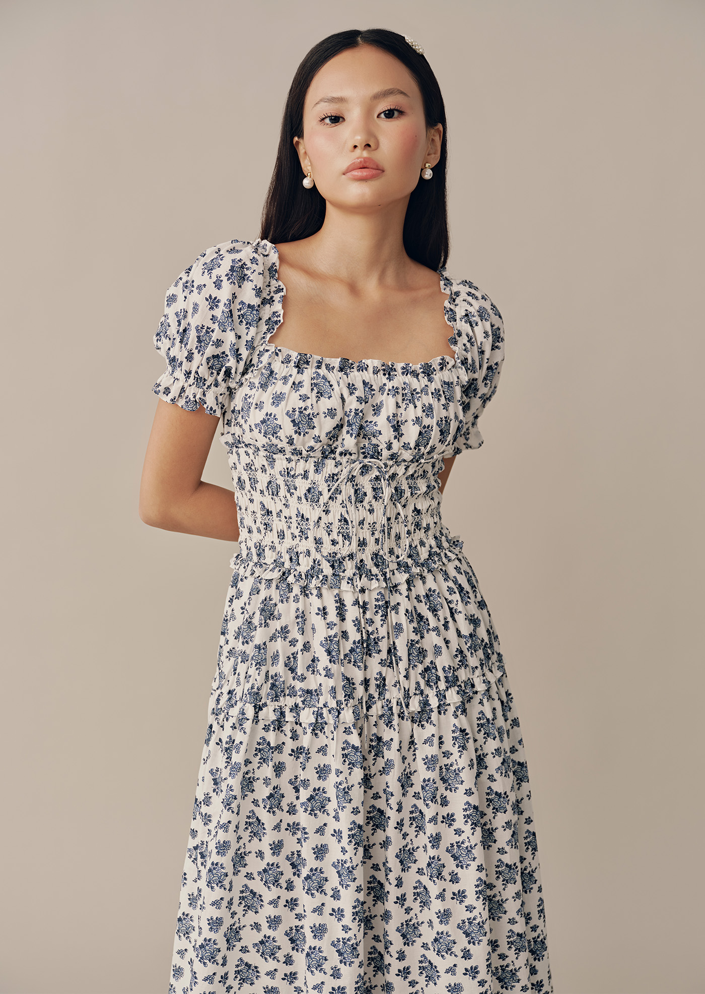 CARAMEL ワンピース Cove Midaxi Dress - Rosa in Morning Sky | Caramel Monster