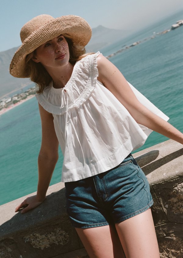 Lana Mom Shorts - Blue