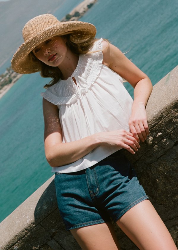 Lana Mom Shorts - Blue