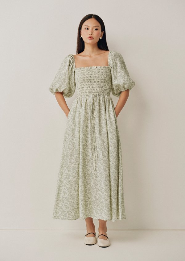 Anna Maxi Dress - Concord In Green Field