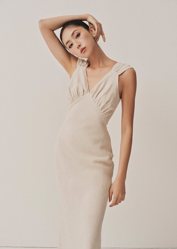 Beatrice Midi Dress - Sand