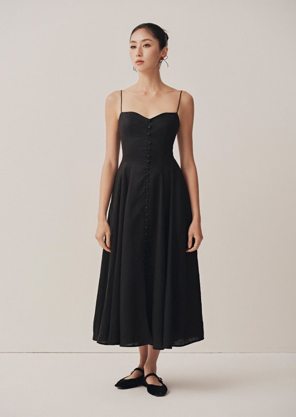 Renne Midi Dress - Black