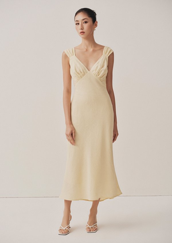 Beatrice Midi Dress - Pale Yellow