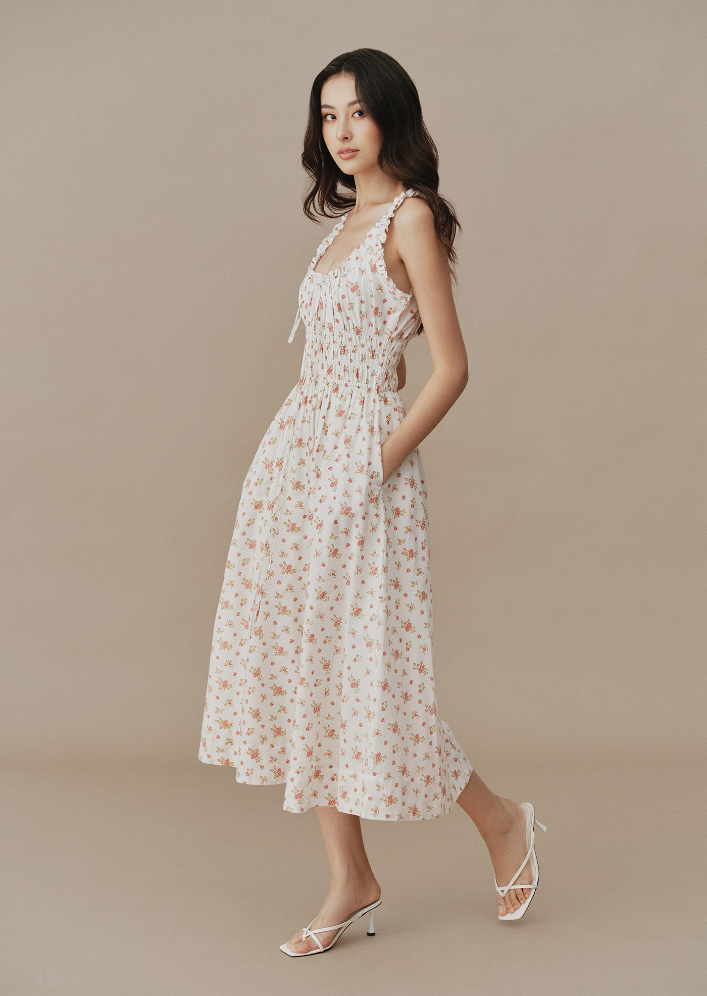 Helsinki Midi Dress - Gallica In Cayenne | Caramel Monster