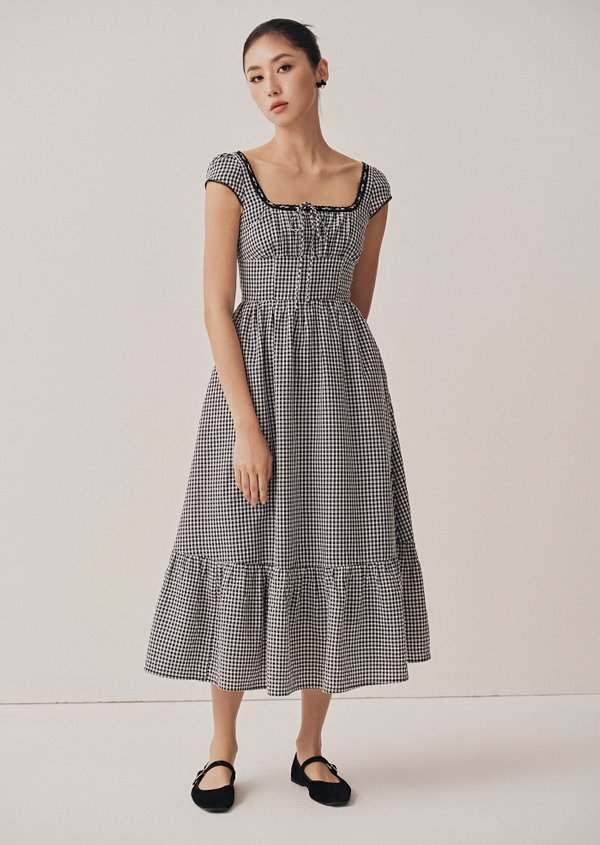 Cottage Midi Dress - Checked