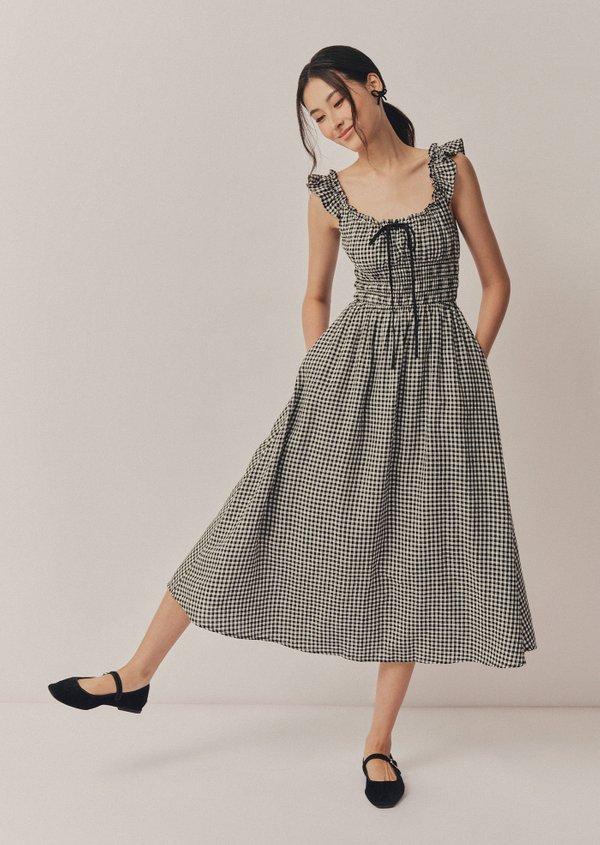Noore Midi Dress - Checked