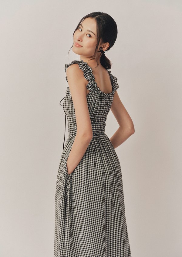 Noore Midi Dress - Checked