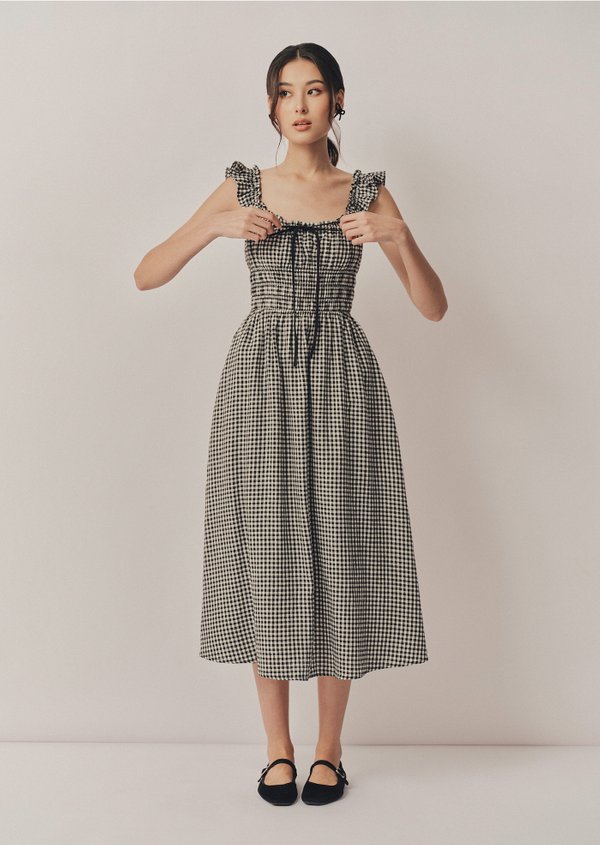 Noore Midi Dress - Checked
