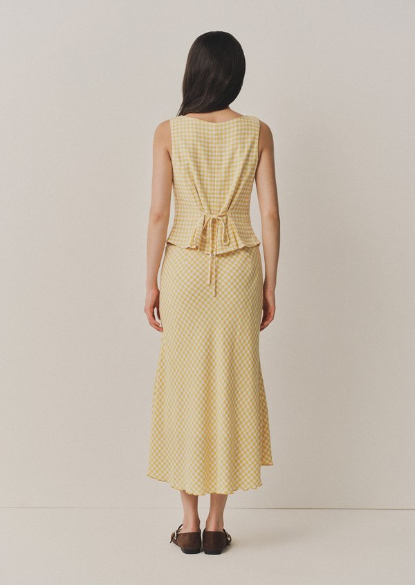 Campanula Midi Skirt - Sunlit Gingham