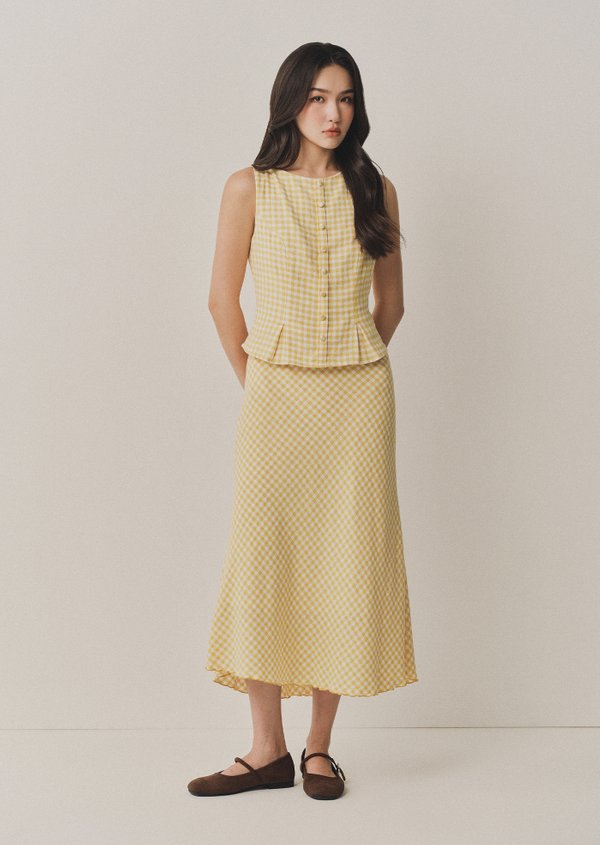 Campanula Midi Skirt - Sunlit Gingham