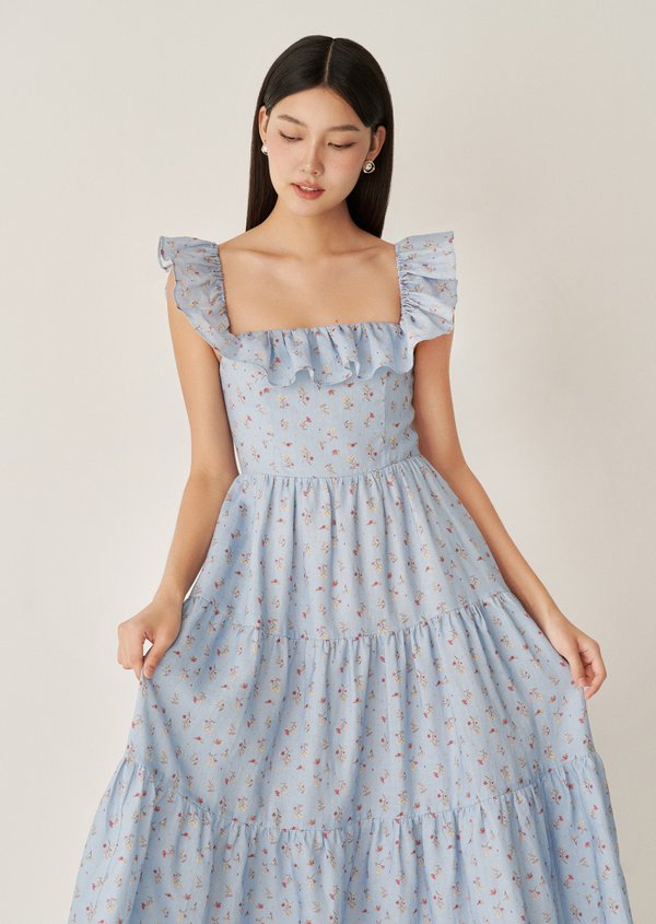 Dayna Maxi Dress - Paperwhites In Wild