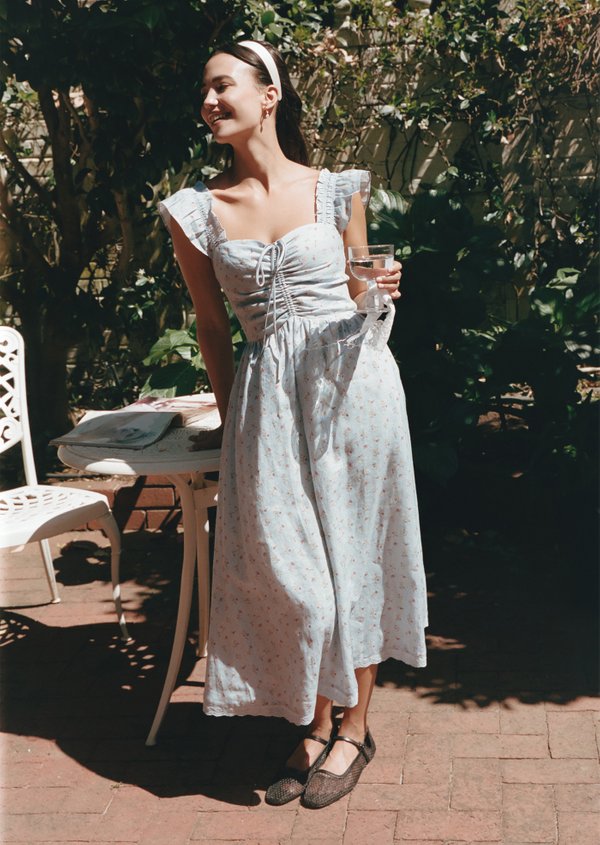 Eira Midi Dress - Paperwhites In Wild