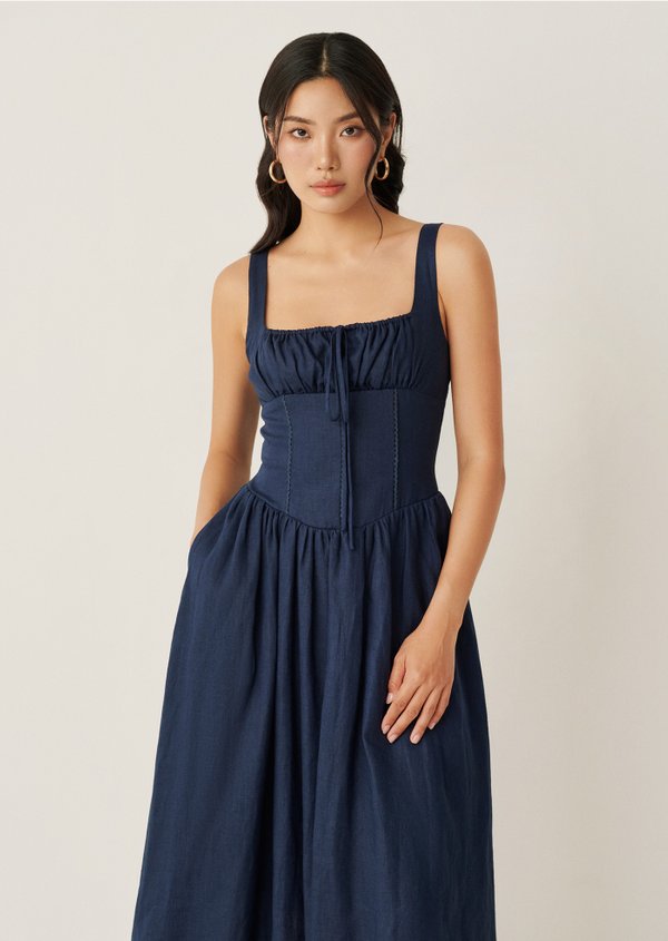 Liberty Midi Dress - Dark Navy