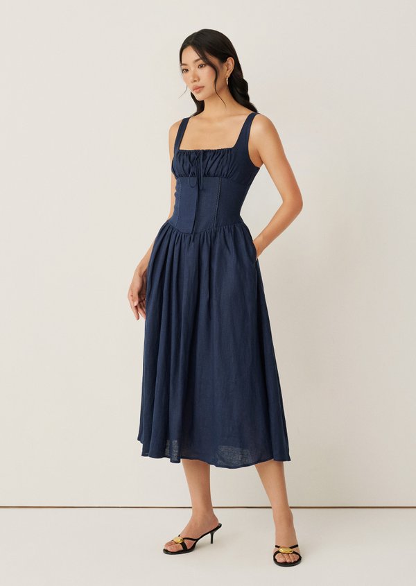 Liberty Midi Dress - Dark Navy