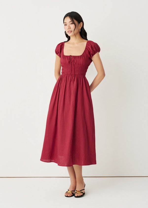 Mia Midi Dress - Burgundy